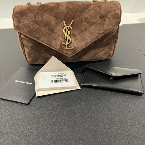 Saint Laurent Handbags - Saint Laurent Loulou Small Shoulder Bag Matelasse Suede (JB1400)